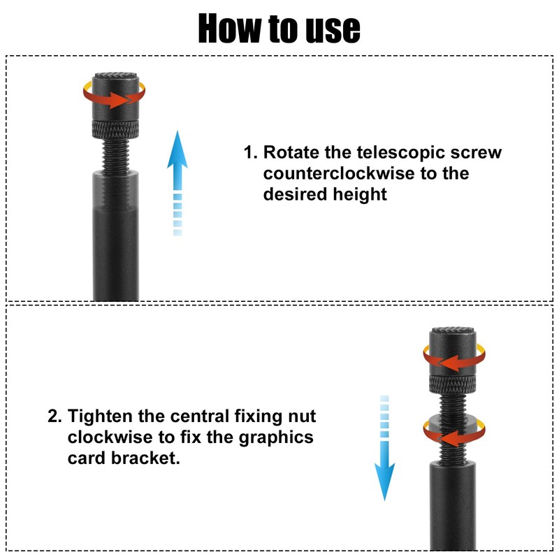 2pcs GPU Brace Support Brackets, Anti-Slip Adjustable Height GPU Stand
