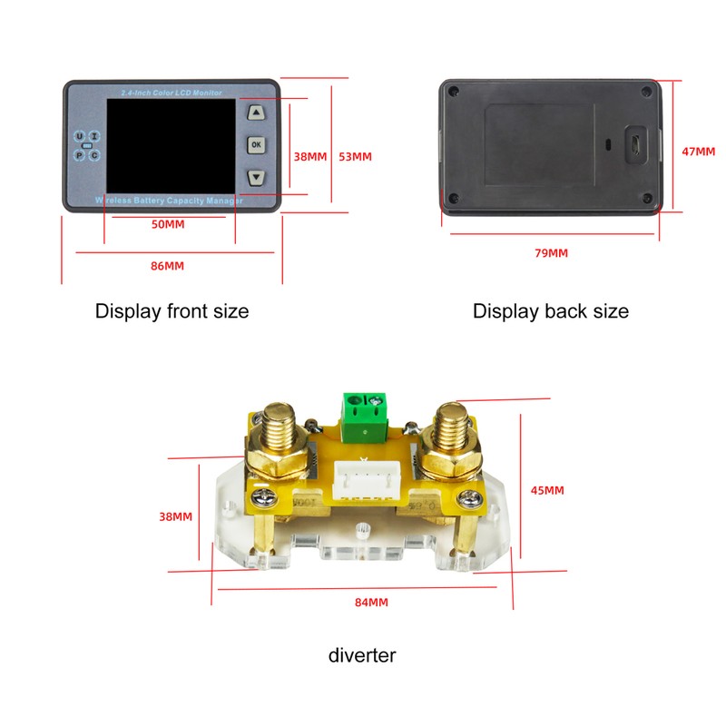 Coulometer Bidirectional Current Detection Memory Function 2.4 Inch Color LCD