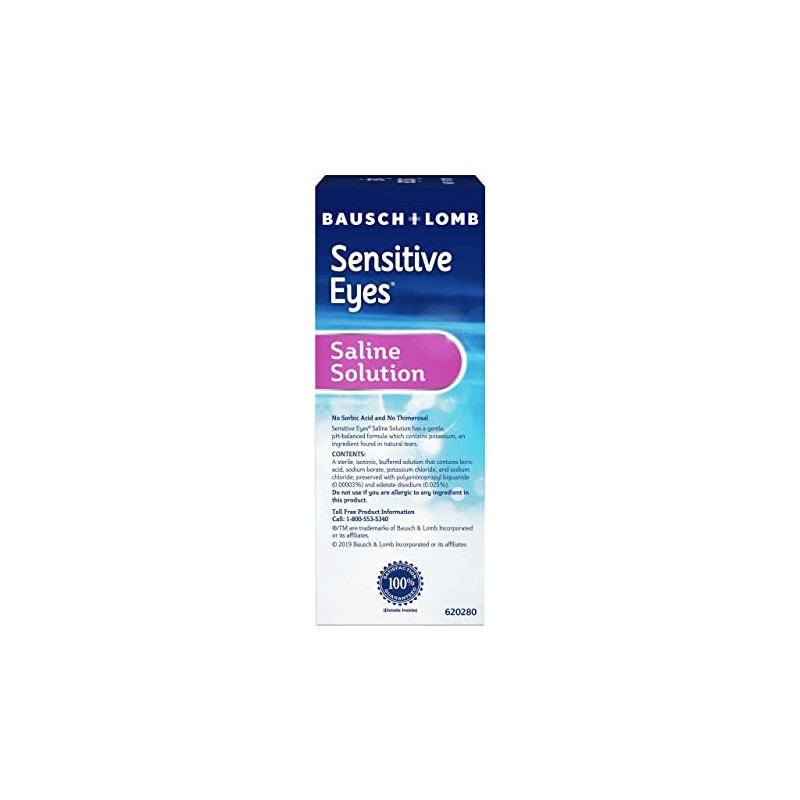Bausch And Lomb Sensitive Eyes Plus Solución salina, paquete doble,