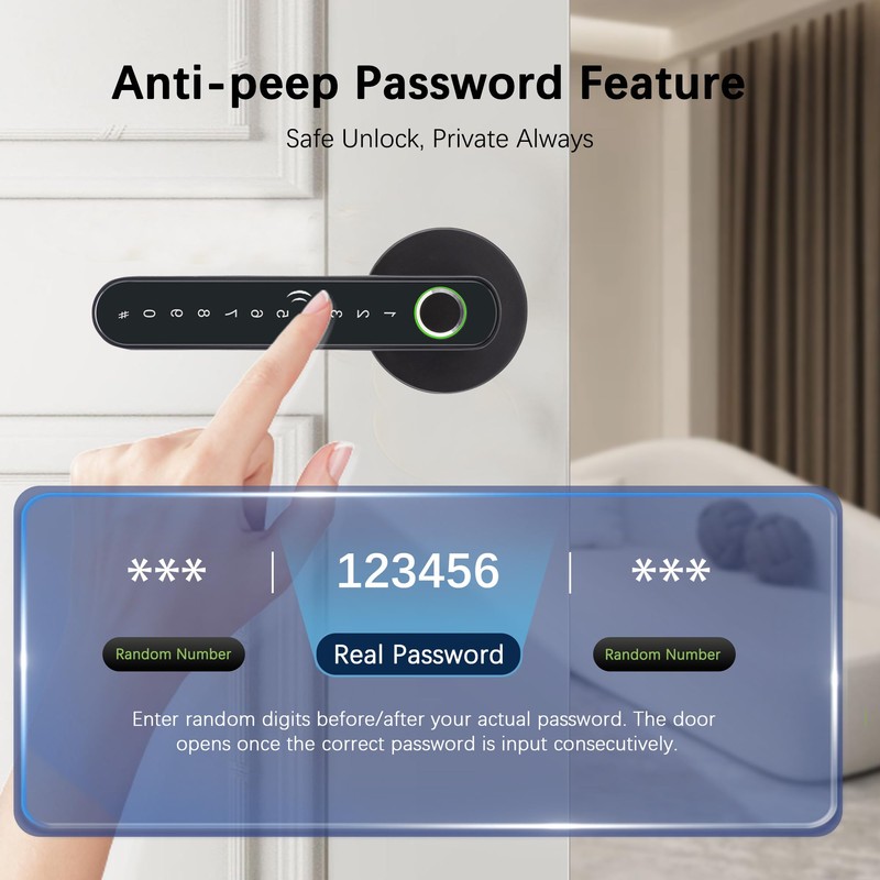 CHEN LCLILICHEN Fingerprint Door Lock Smart Door Knob with Keypad,