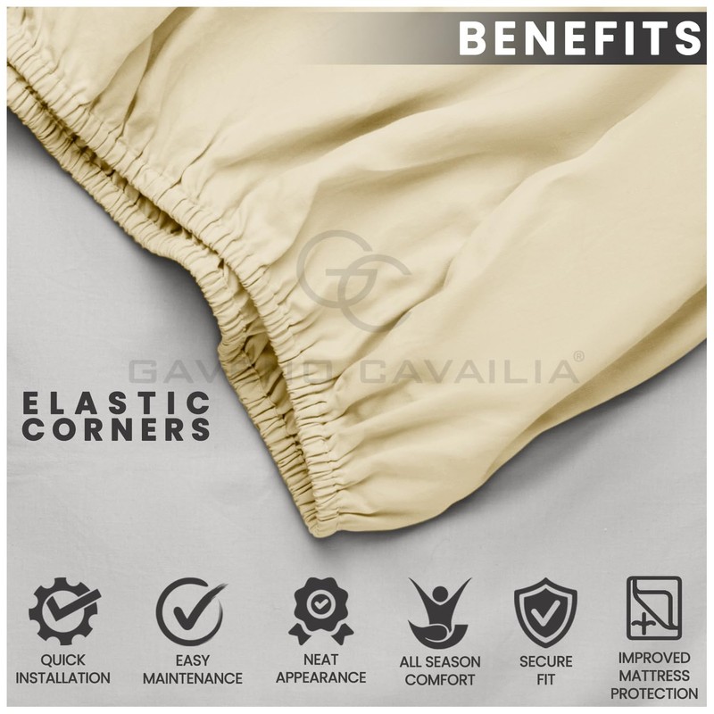 Plain Dyed Bedding Bedsheet, Ultra Soft 4Ft Fitted Bed Sheet,