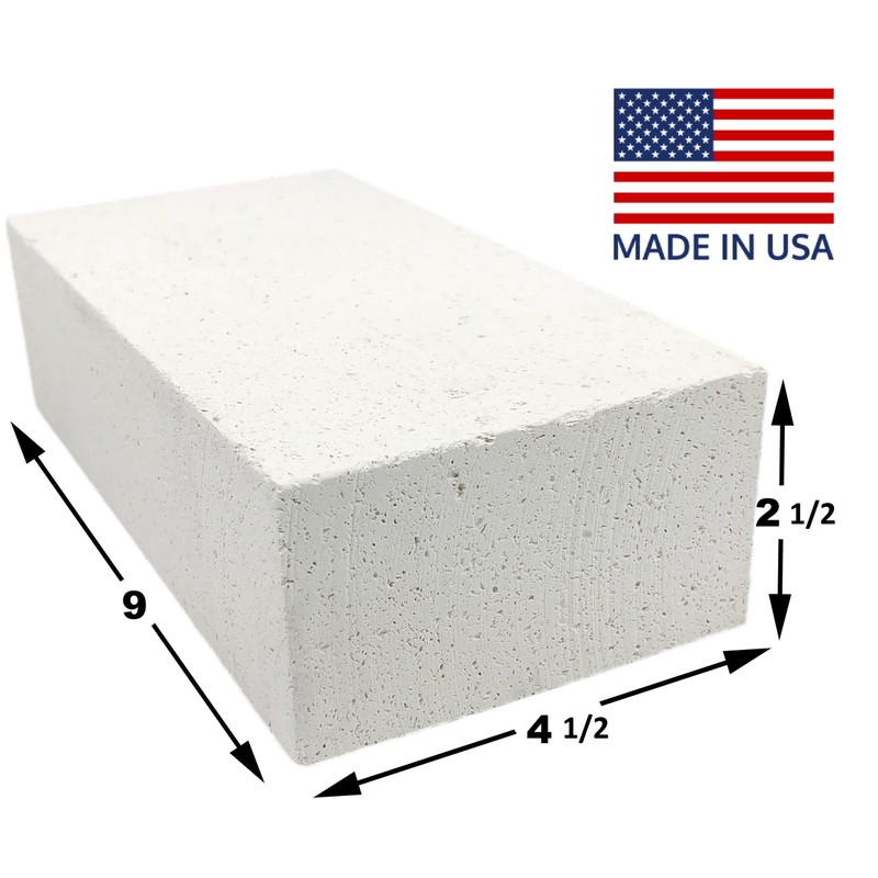 Insulating Fire Brick, 2600F Rated, Single, 9" x 4.5" x