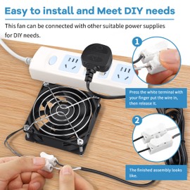 GDSTIME AC 240V Computer Fan 80mm EC 220V 80mm x 25mm Axial Fan Brushless Cooling Fan