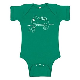 Chameleon Silhouette Baby Bodysuit (0-3 Months/Newborn, Green)