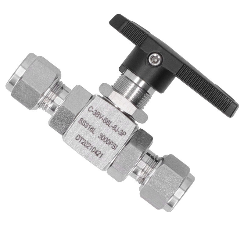 Ball Valve Stainless Steel 3Piece Type StraightThrough Ferrule Equipment SS316L