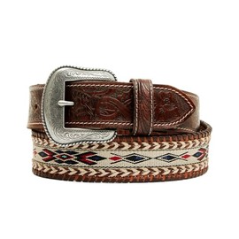 Cody James Men's Oakland Cross-Stitched Western Belt - CJASP25BT9-DKBN 46