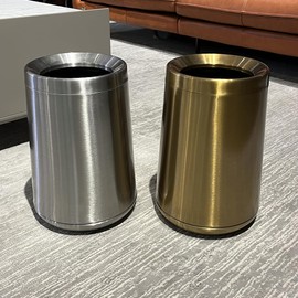 YOJIA 2.64 Gallon/10L Bathroom Trash Can, Bathroom Gold Garbage Can, Modern, Open Top Office Waste Baskets, for Desk Bedroom Business Office Hotel Home (Z-10L Gold)