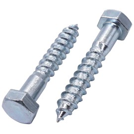 SKIR'CO (10 pcs) DIN 571 Zinc Plated Steel Hexagon Head Wood Screws M12 x 70 mm, Coach Screws, Hex Screw, Lag Bolts