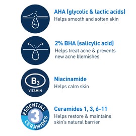 CeraVe Acne Control Gel, 2% Salicylic Acid Treatment With Glycolic Acid + Lactic Acids + Niacniamide, Acne Gel Helps Clear Blemishes Without Over Drying, Alcohol Free & Oil Free, 1.35 Fl Oz