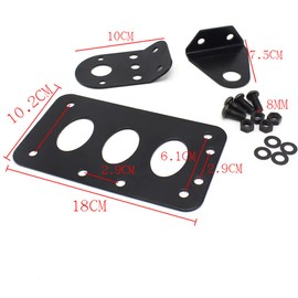 Shiwaki Motorcycle Side Mount Bracket Universal Taillight License Plate Holder turn signal bracket -Black