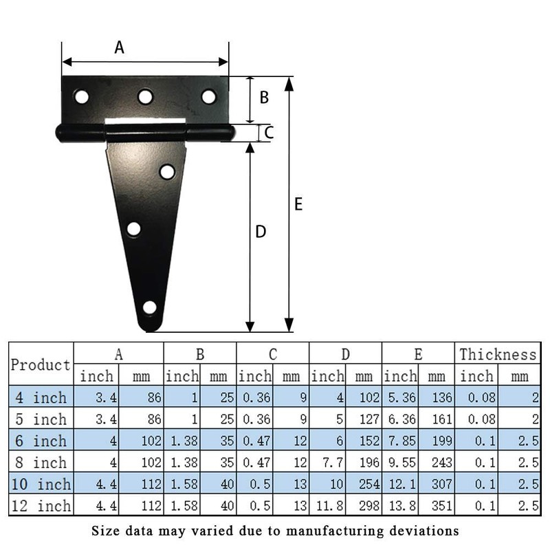 HLMOptimo Heavy Duty T Hinge Tee Hinge T Strap Hinge