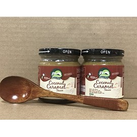 Nature's Charm Coconut Caramel Sauce 7oz Pack of 2 With FREE Natural Wood Spoon By KC Commerce (coconut caramel sauce 7oz)