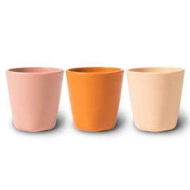 Tiny Twinkle Tableware 3 Pack Cups Set - BPA-Free For Kids and Toddlers - Polypropylene Plastic Tumblers (Sand, Cinnamon, Taupe) Cup