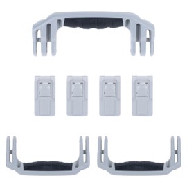 Pelican 1607 Replacement Handle & Latch Set by ColorCase - Silver Handles & Push Button Latches