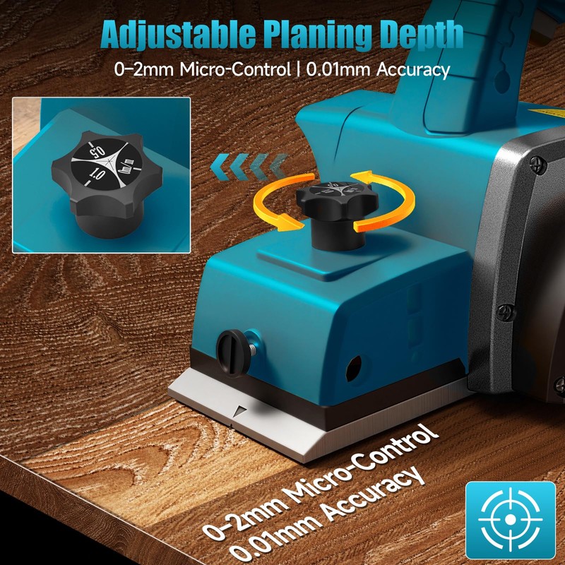 Cordless Hand Planer Compatible with Makita 18V Battery