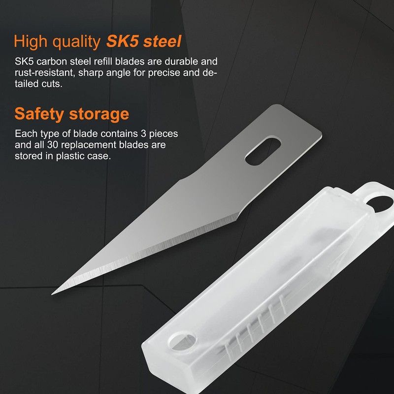 Headley Tools Precision Craft Hobby Knife Set (38pcs) with Wooden