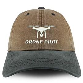 Trendy Apparel Shop Drone Pilot Embroidered Pigment Dyed Unstructured Cap - Khaki Green