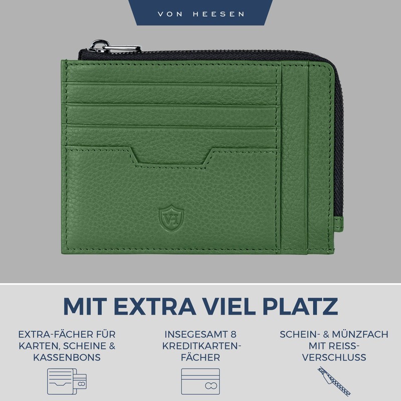 VON HEESEN Genuine Leather RFID Card Holder Made of Nappa