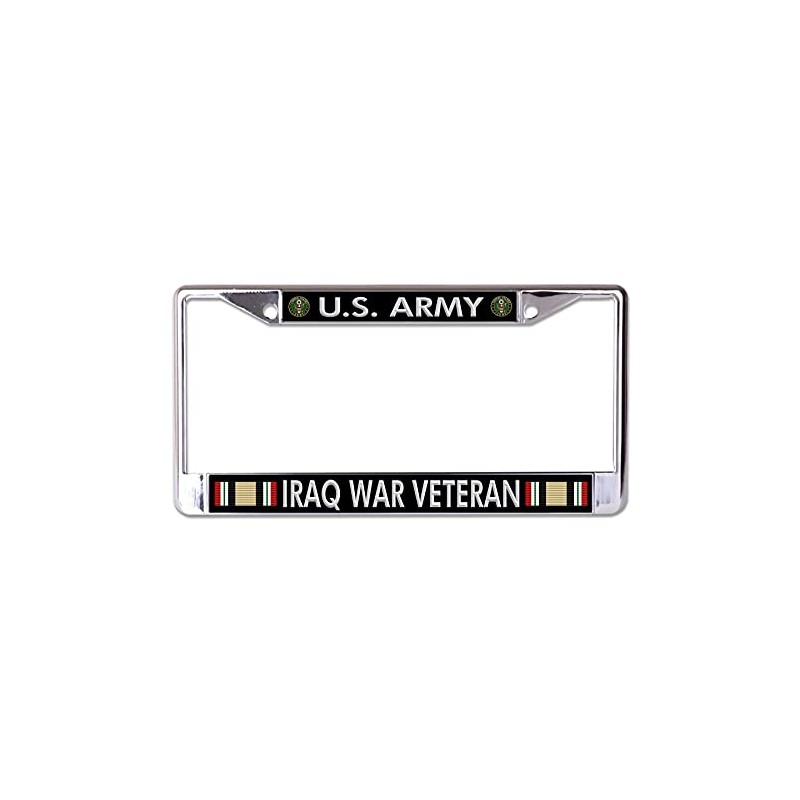 U.S. Army Iraq War Veteran Chrome License Plate Frame