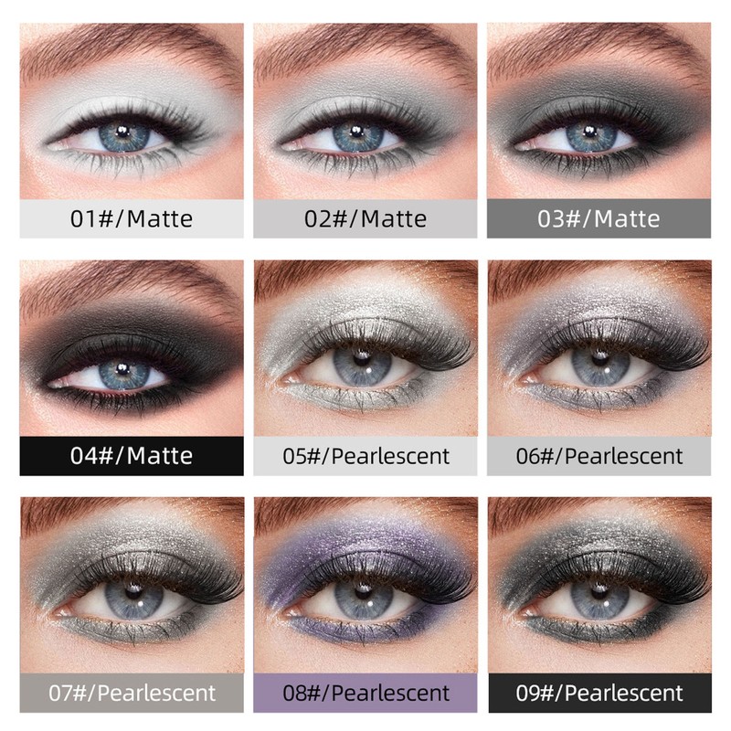 9Pcs Household Liquid Eye Shadow Set Makeup Shine Finish Matte