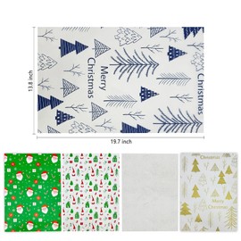 Christmas Tissue Paper for Gift Wrapping: 25pcs Wrapping Paper Festive Design Tissue Paper 50 * 35cm for Gift Wrapping