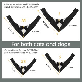 PAKESI Dog Tuxedo,Formal Dog Tuxedo Adjustable Pet Collar with Bow, Dog Wedding Bandana,Adjustable Dog Tux Formal Dog Costumes for Small Medium Dogs Pets