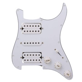 logyues Loaded Prewired Pickguard Guard Plate with HSH Pickup for Electric Guitar (White)