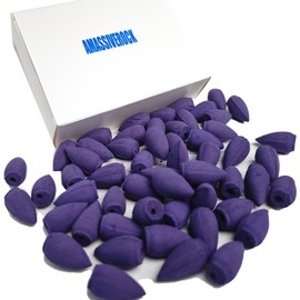 AMASSIVEROCK Lavender Incense Cones (60 Cones) Backflow Incense Cones Holder Natural Meditation Lavender Citronella Incense Cone Yoga Relaxing Home Decor Aromatherapy Fragrance Gift