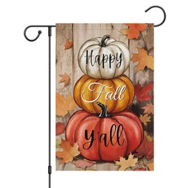 Wodison Happy Fall Garden Flag 12x18 Inch Double Sided Thanksgiving Pumpkin Autumn Small Yard Flag for Farmhouse Seasonal Harvest Outdoor Decoration