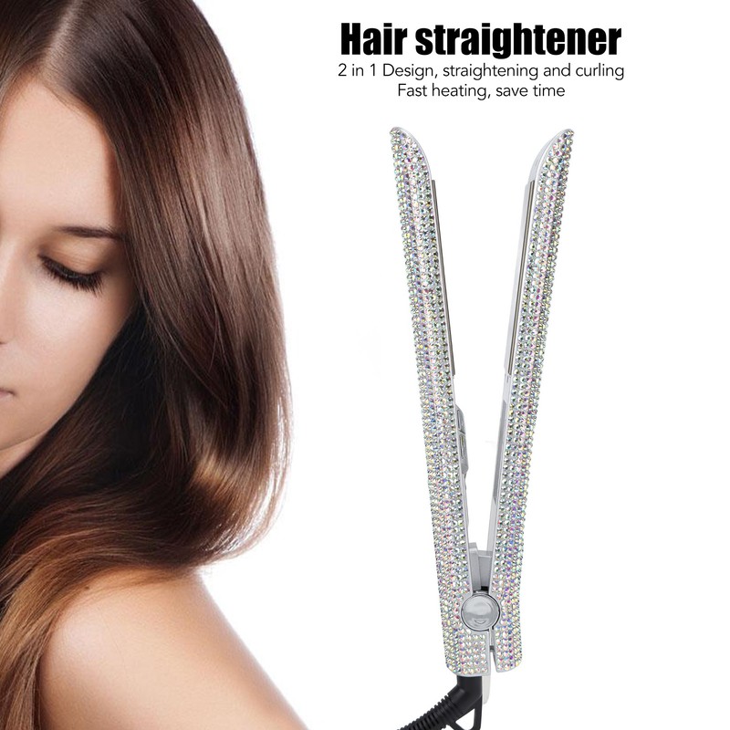 150W Hair Straightener Rhinestone Electric 2 in 1 Faster Shape