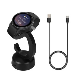 kwmobile Smartwatch Docking Station Compatible with Garmin Vivoactive 6 / Vivoactive 5 / Forerunner 55 255 165 965 Charge Stand - Magnetic Dock - Black