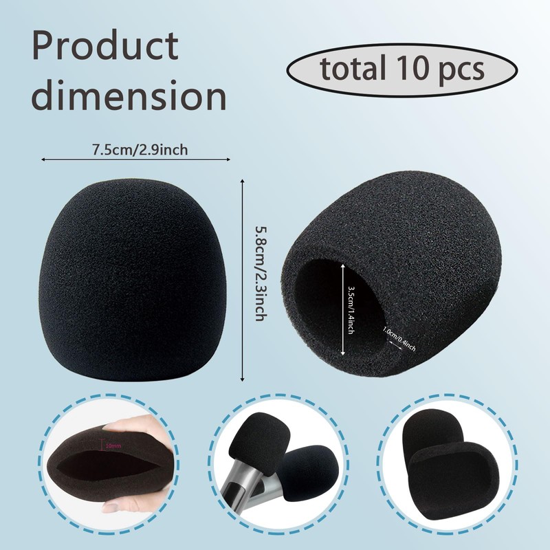 Fatiya Thickened Universal Microphone Covers, Reusable Foam Microphone Covers, Microphone