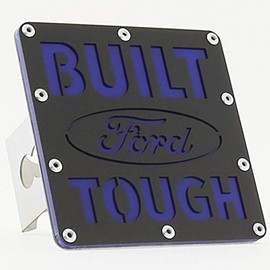 Au-TOMOTIVE GOLD Ford Built Ford Tough 2" inch Class III Rugged Style Black Tow Hitch Cover for F-150, SUV, Trucks