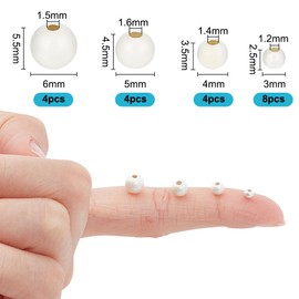 GOMAKERER 20 Pieces 4 Sizes Round S925 Sterling Silver Spacer Loose Beads, 3/4/5/6 mm Mixed Size Beads Set, Smooth Ball Beads for Making Necklaces, Bracelets and Jewellery