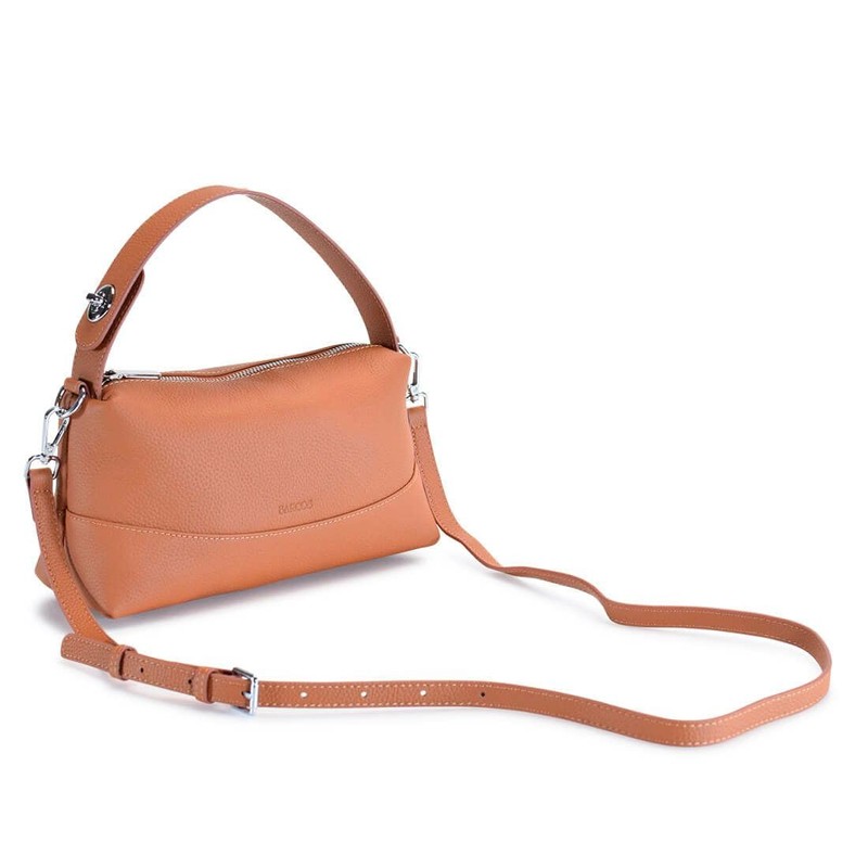 [バルコス] 牛革 ハンドバッグ トートバッグ ショルダーバッグ シュリンクレザー 2way トープ