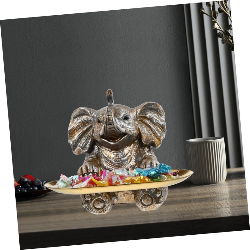 Ciieeo 1 Set Resin Elephant Crafts Elephant Model Bird Feeder