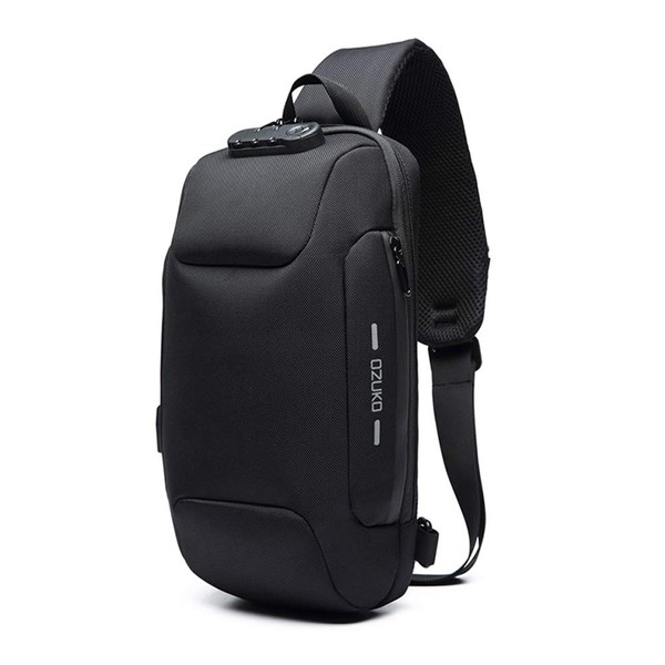 Anti Theft Sling Bag Shoulder Crossbody Backpack Waterproof Chest Bag with USB Charging Port Lightweight Casual Daypack