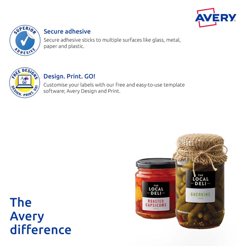 Avery A4 Glossy Rectangle Labels - Product Stickers - Small