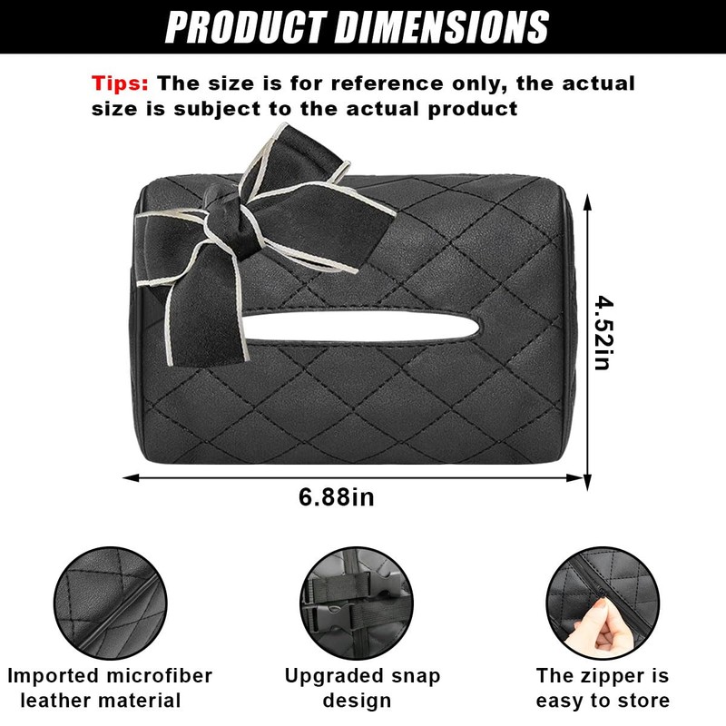 DUSCOKE Large Car Tissue Holder for 120 Standard Tissues –