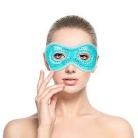ACWOO Maschera Gel per Occhi, Maschera Occhi Gel Freddo Riutilizzabile, Maschera Ghiaccio Occhi a Caldo e a Freddo per Occhi Gonfi, Occhi Stanchi, Mal di Testa, Hangover, Emicrania (A-blu)