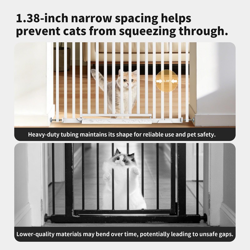 78.74" Extra Tall Cat Gate for Doorway, Wide Adjustable 27.56"-32.28"