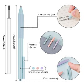 Ainiv Retractable Inkless Pencil, 3 Sets Reusable Infinity Pencil with Extra 3 Replaceable Lead Refills, Cute Everlasting Pencil for Writing, Drawing, Drafting, Home Office School Supplies