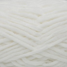 Velvet Chenille Yarn for Crocheting,White Fluffy Velvet Plush Yarn Thick Soft Chunky Chenille Yarn Baby Blanket Yarn for Crocheting Knitting Amigurumi Beginners 50g(White