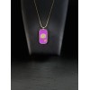 D9 Greeks Omega Psi Phi Double Sided Dog Tag Purple