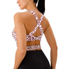 JOYSPELS Sports Bras for Women Extra Comfort Criss-Cross Back Padded Workout Tops for Women Medium Support