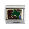 Sabrina Silver Stainless Steel 18k Gold Texas Map Charm for