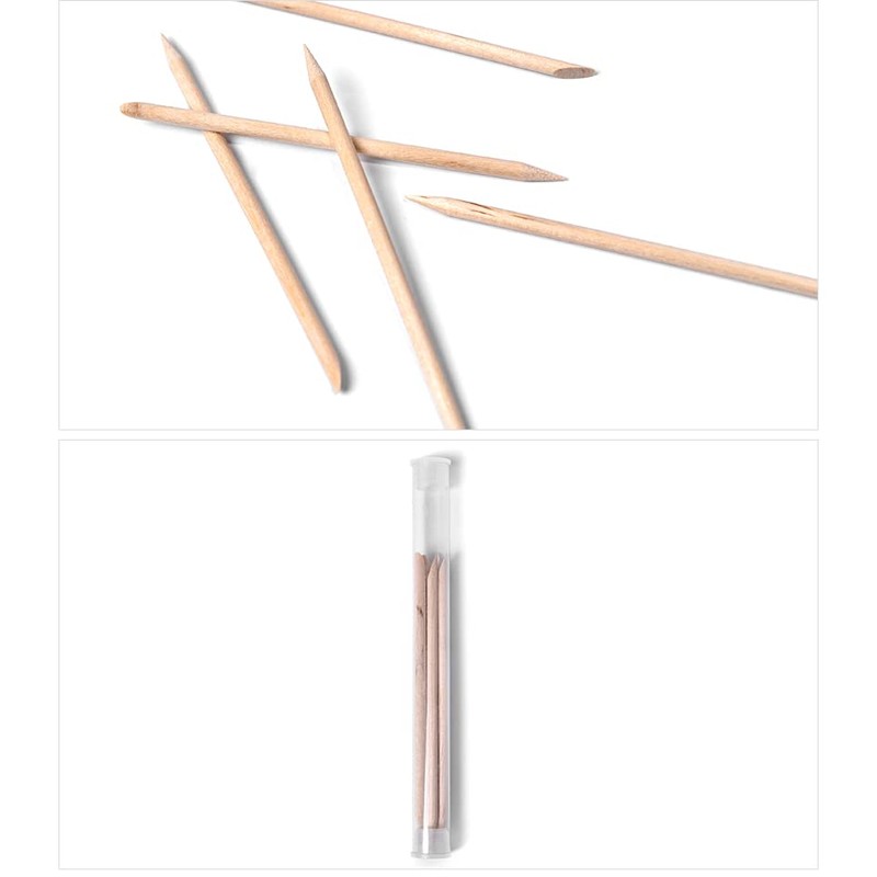 siyuwuro 5PCS Orange Wood Nail Sticks Double Sided Cuticle Pusher