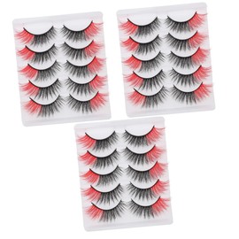 Beavorty 15pairs Colored Faux Eyelashes with Box Natural Look Half Eye Lashes for Daily Wear Reusable and Comfortable for Glamorous Makeup
