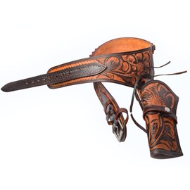 Hulara Genuine Leather Western Gun Belt Concealed Carry Gun Holster Belt for Men Women Cowboy Costume Revolver Holster Pistol Tactical Hoslter