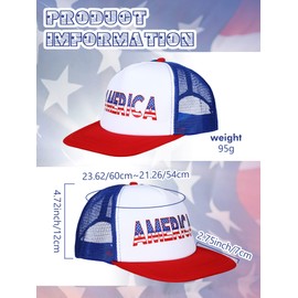 Xtinmee 4 Pcs 2024 Election Hat USA Vote Trucker Hat American Flag Hat 4th of July Baseball Hat with Red White Blue USA Flag Patriotic Cap Adjustable Snapback Hats for Men Women Election Supplies